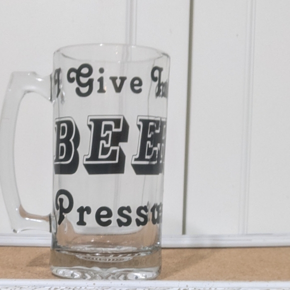 Give Into Beer Pressure Beer Stein | Thick Glass Beer - Picture 6 of 6
